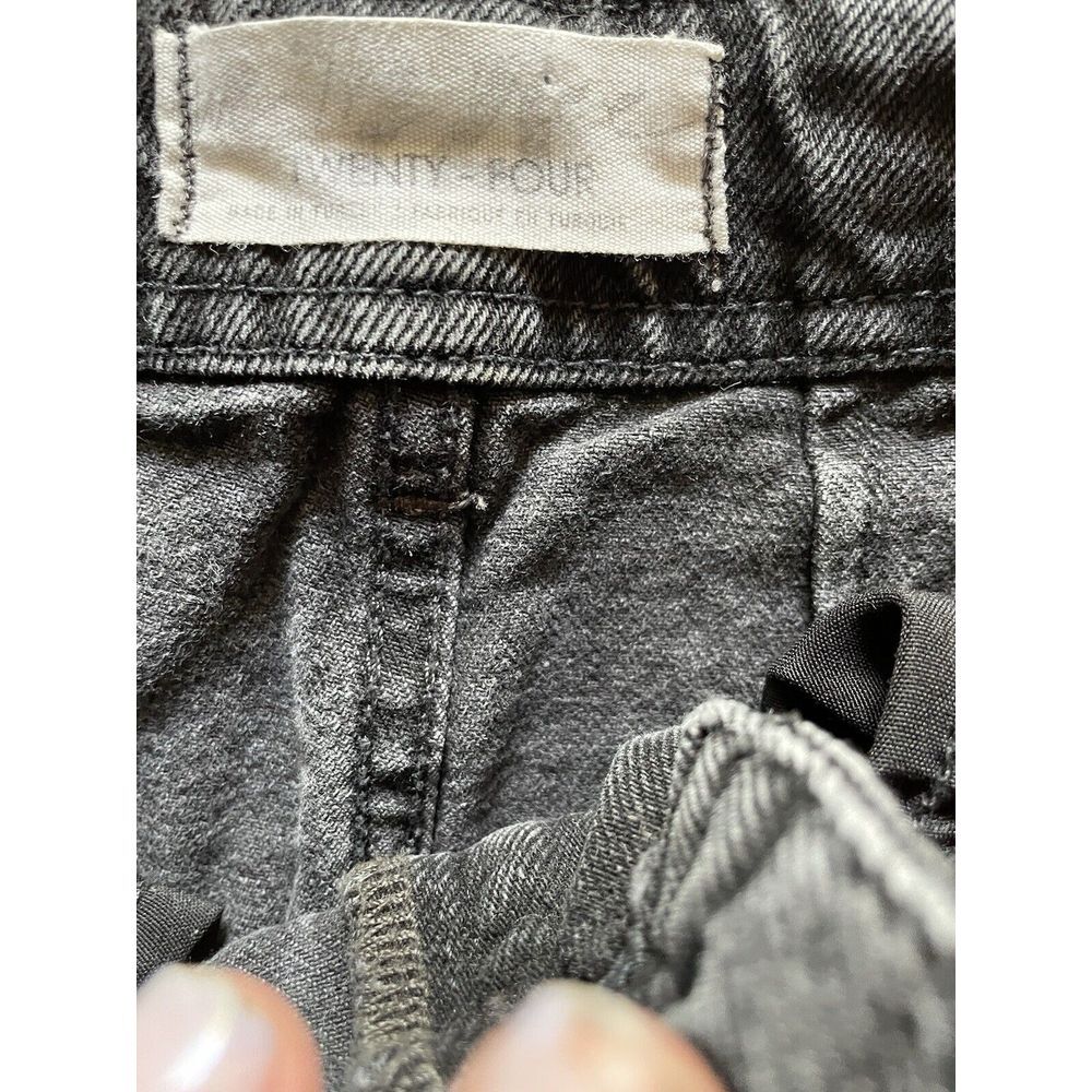Free‎ People We The Free Women's High Rise Tapered Leg Frayed Hem Jeans Black 24 - Picture 5 of 9